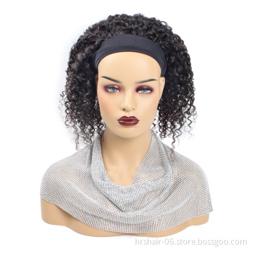 Wholesale Jerry Curly Headband Wig Brazilian Hair Non Lace For Black Women Human Hair Wig